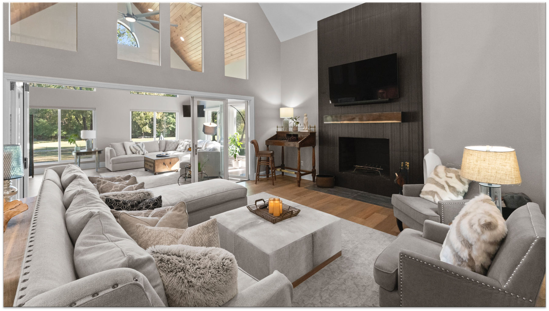 Open living space in a South Charlotte home after a full gut renovation